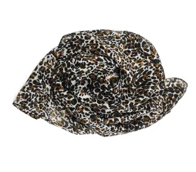 100% Silk Ivory Leopard Print Scarf