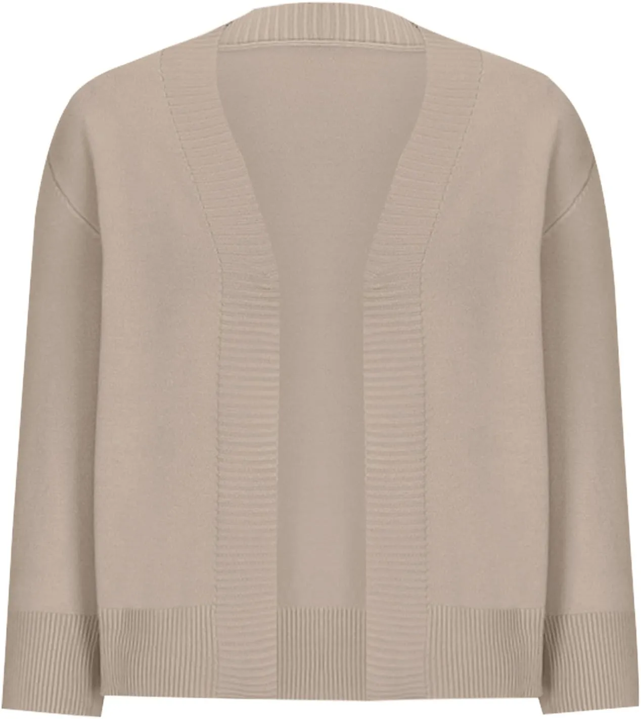 3/4 Sleeve Cardigan for Women Crochet Cropped Cardigan Cable Knit Cardigan Lightweight Casual Cardigan Solid Cardigan