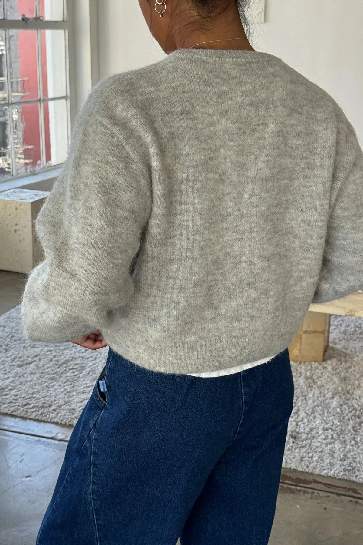 Amélie Alpaca Cardigan | Light Grey