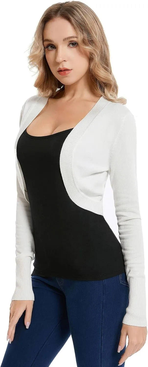 AmlieBoutik Women Long Sleeve Light Knit Bolero Shrug Cardigan