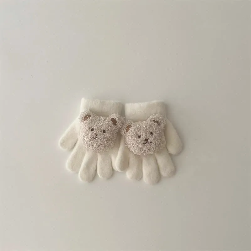 Baby Toddler 3D Bear Fleece Gloves