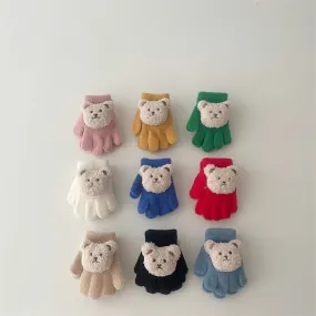 Baby Toddler 3D Bear Fleece Gloves
