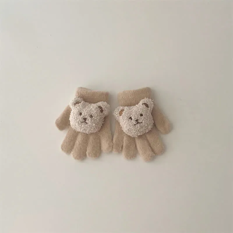 Baby Toddler 3D Bear Fleece Gloves