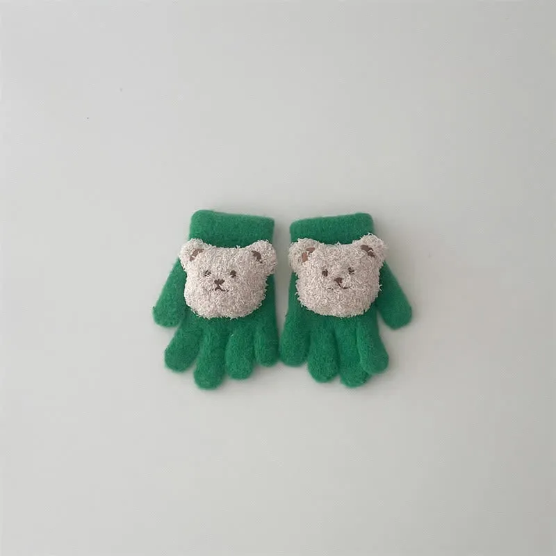 Baby Toddler 3D Bear Fleece Gloves