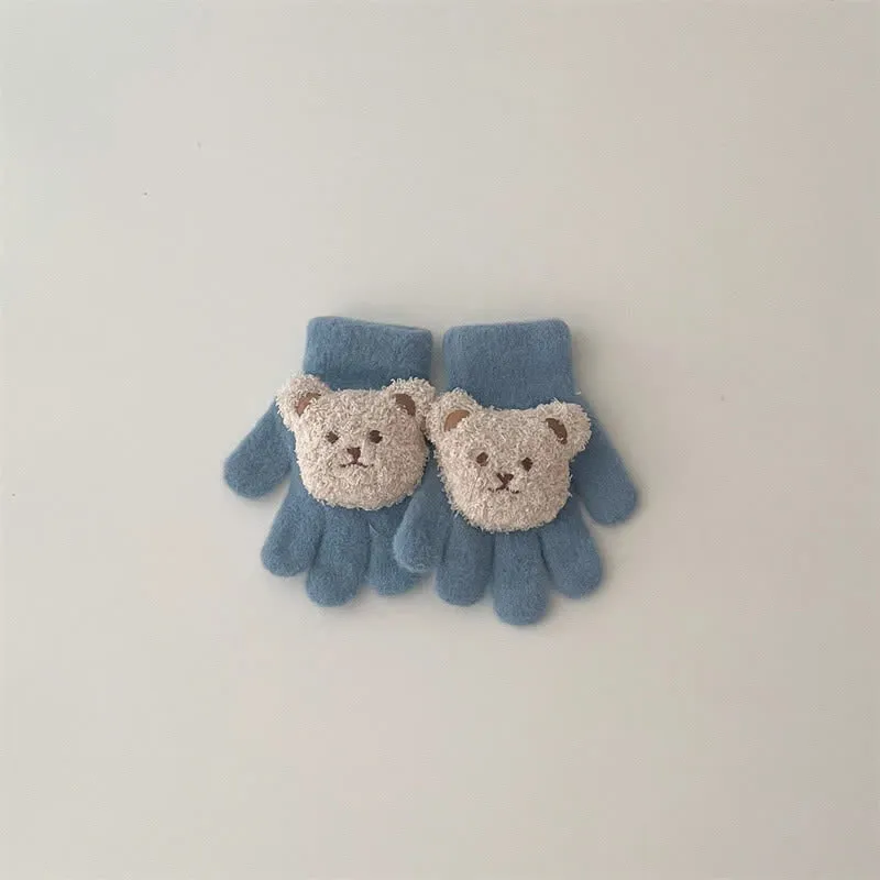 Baby Toddler 3D Bear Fleece Gloves