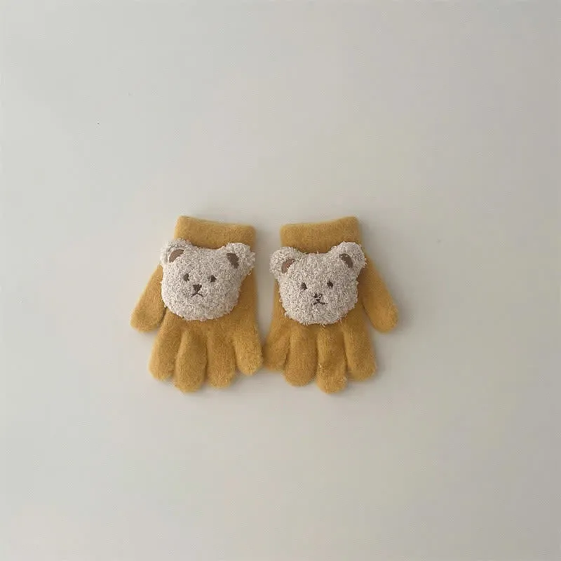 Baby Toddler 3D Bear Fleece Gloves