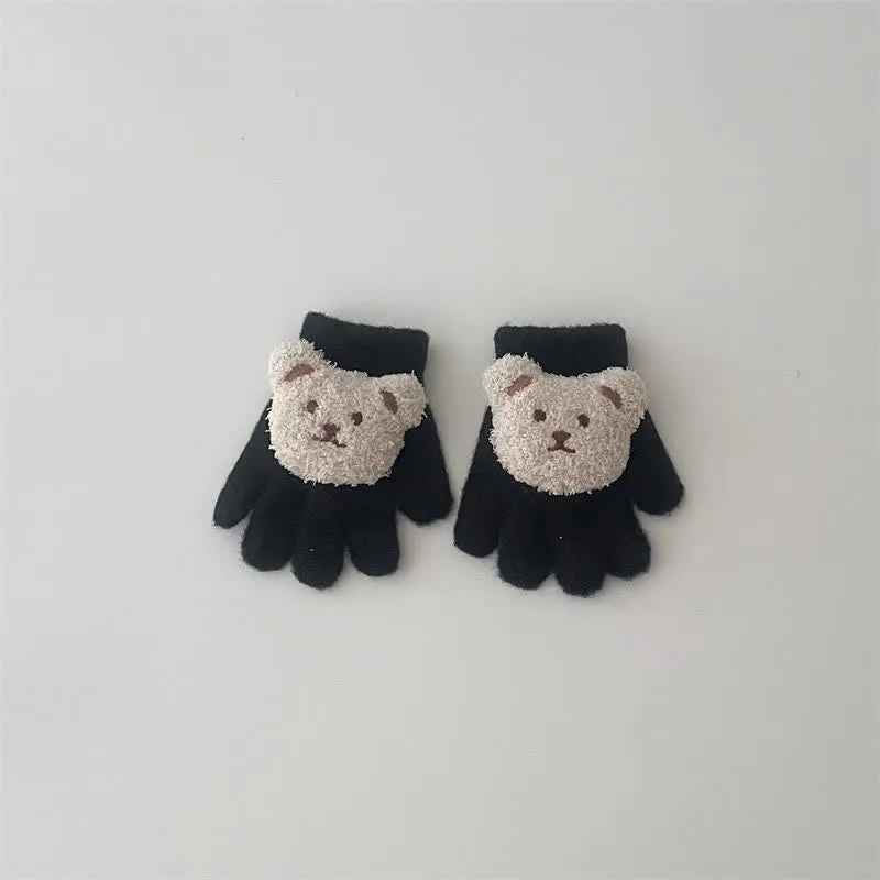 Baby Toddler 3D Bear Fleece Gloves