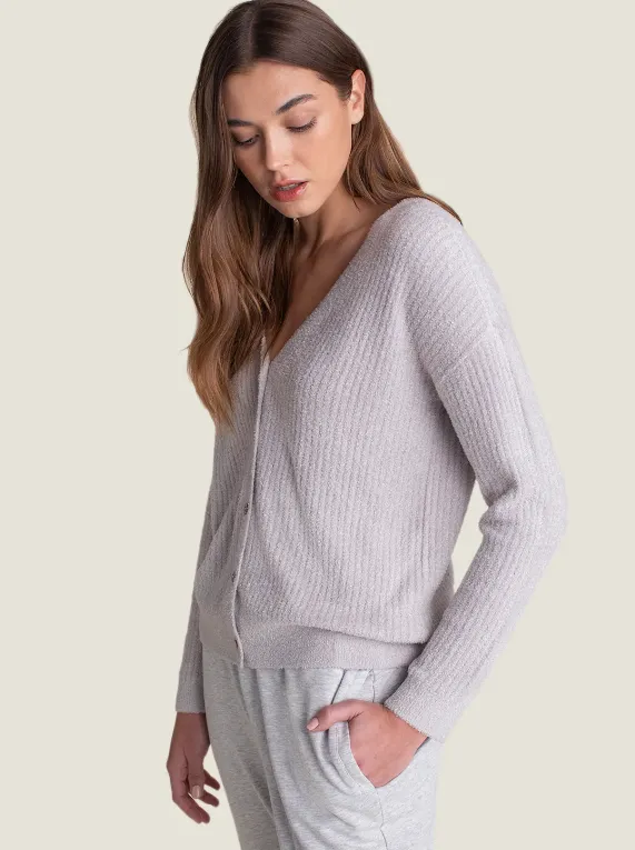 Barefoot Dreams CozyChic Lite V-Neck Button Cardigan