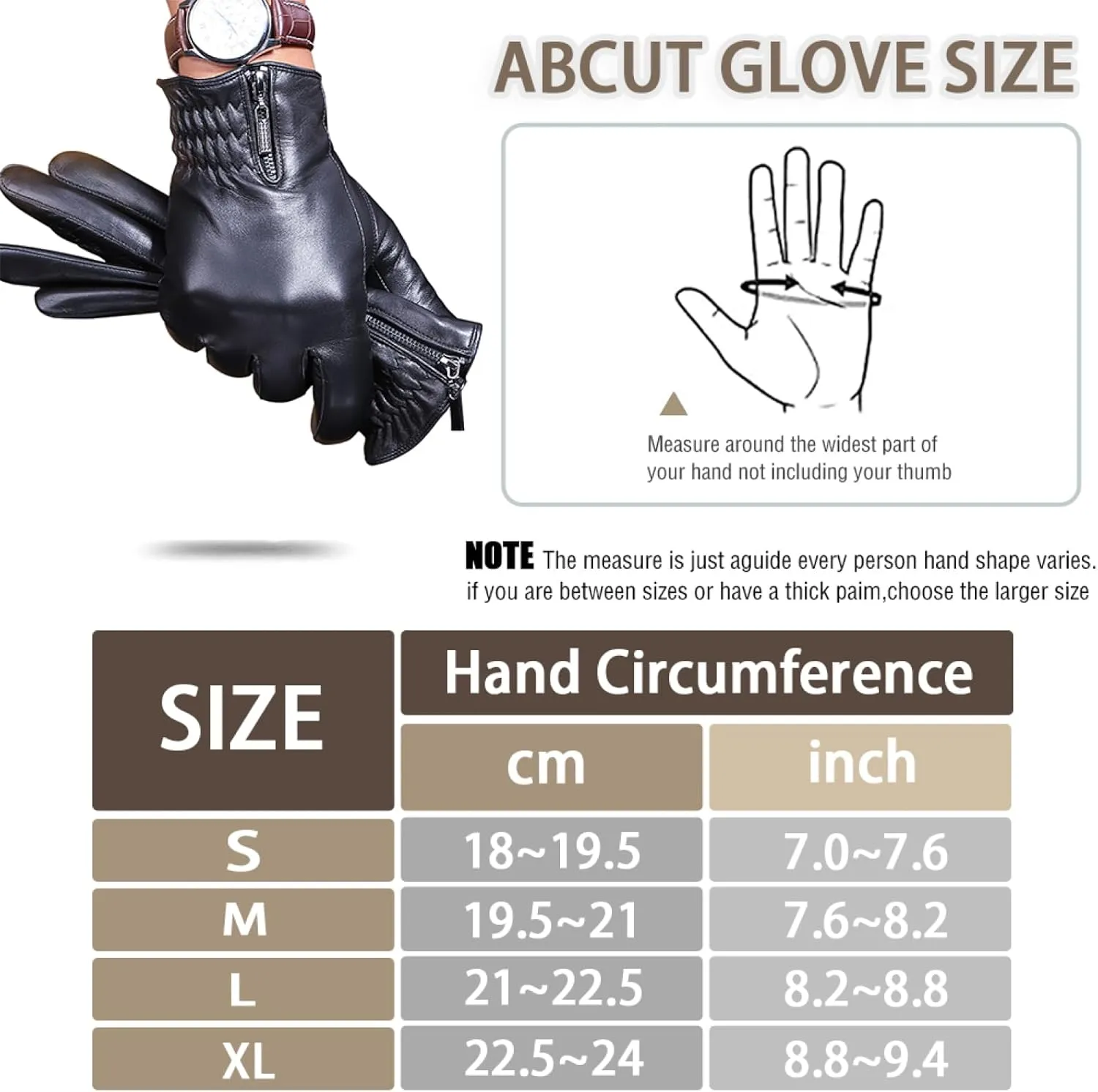 CAKERS Men Leather Driving Gloves|Winter Sheepskin Touchscreen Gloves|Cold Weather Warm Gloves For Outdoor Activities