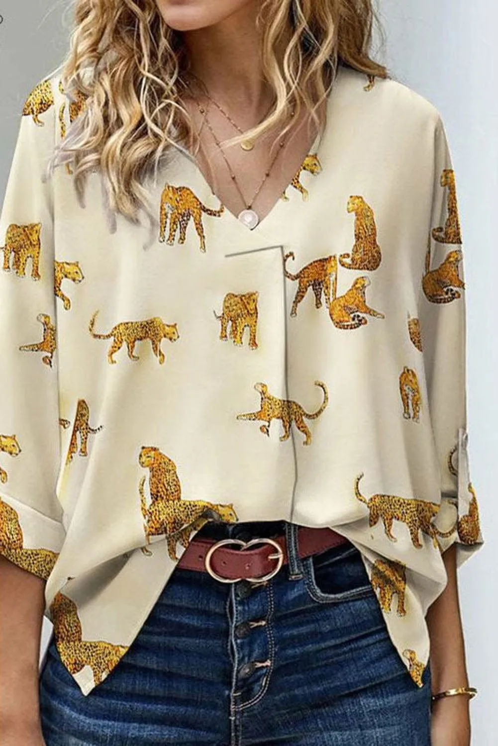 Casual Leopard Print Top