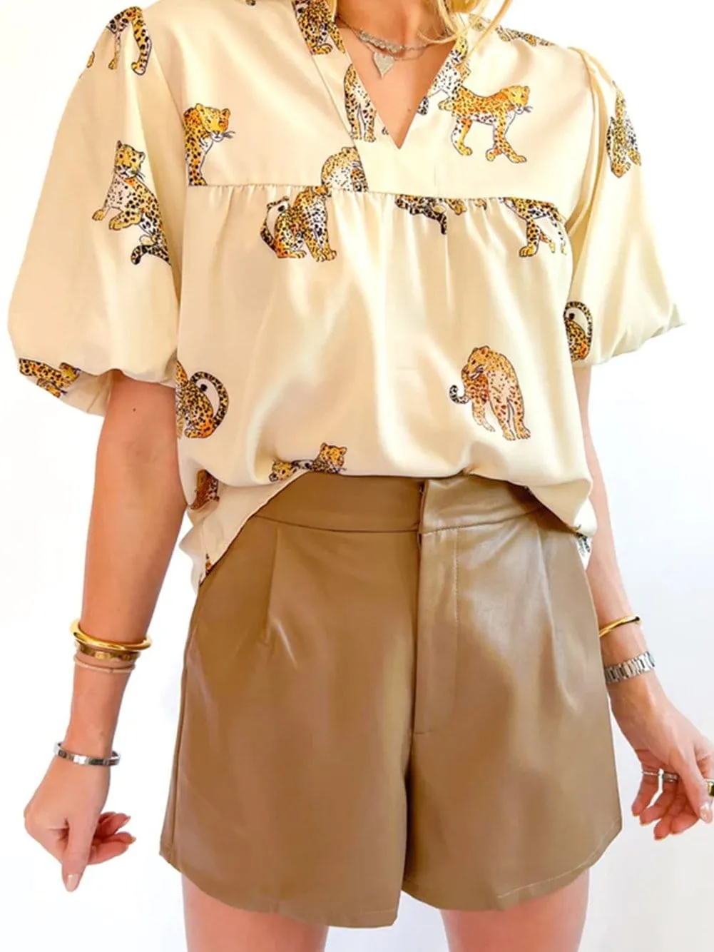 Casual Leopard Print Top