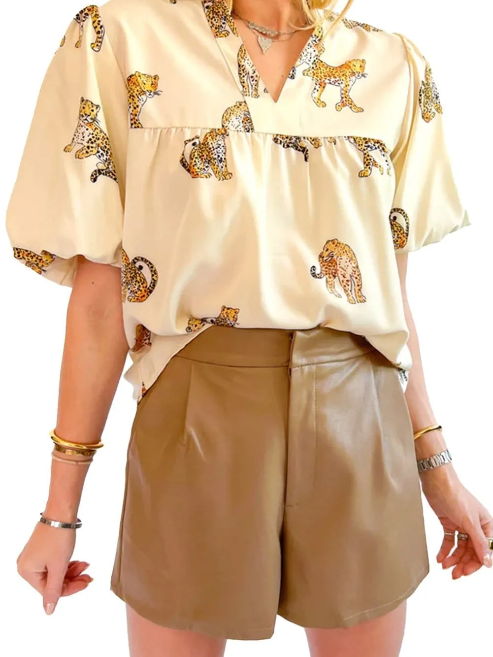 Casual Leopard Print Top