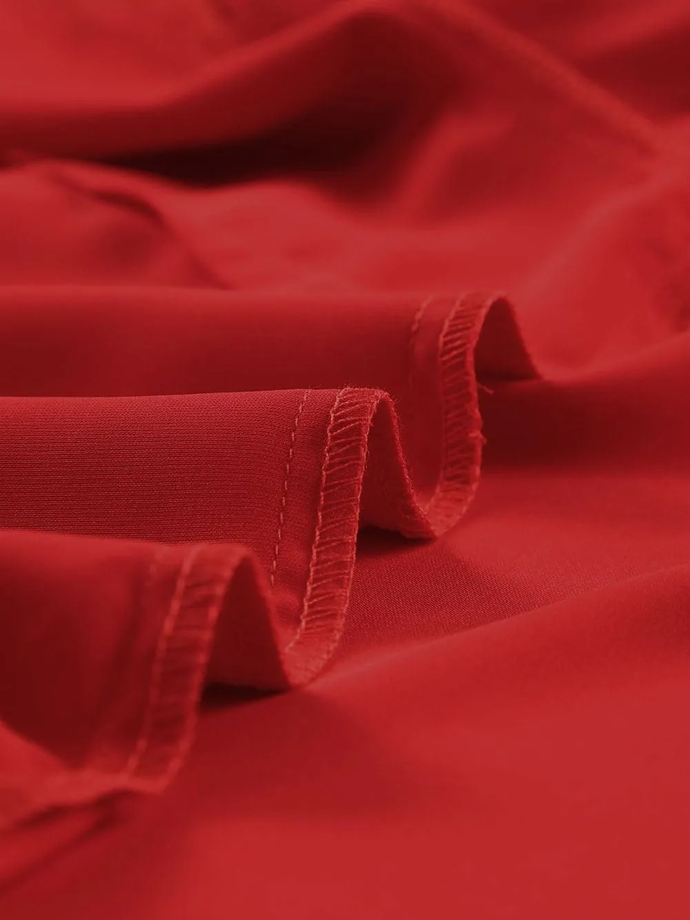 Casual Red Puff Sleeve Shirt