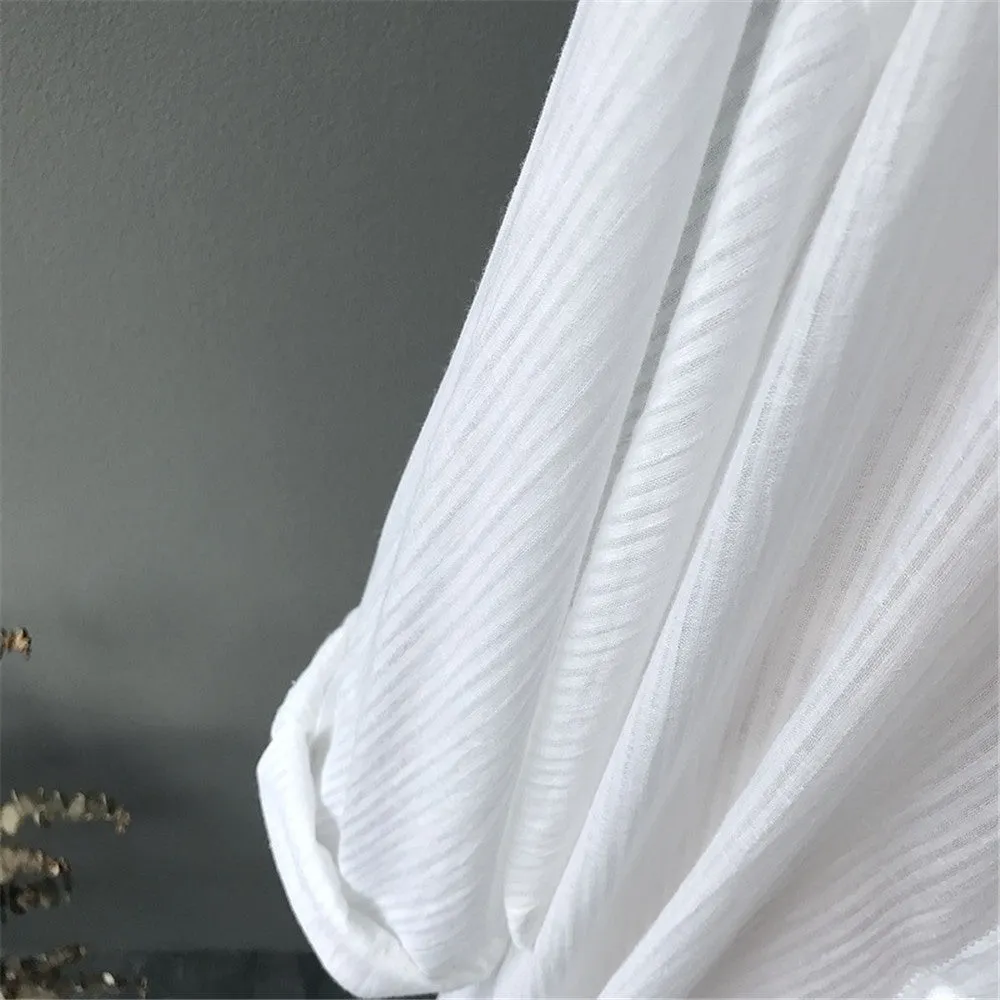 Casual White Long Sleeve Blouse
