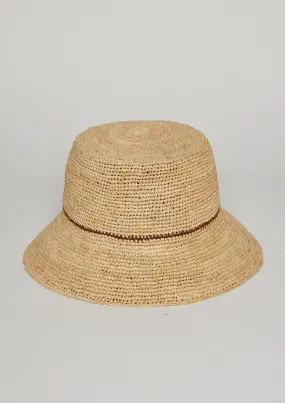 Chic Crochet Bucket Hat- Natural/tobacco