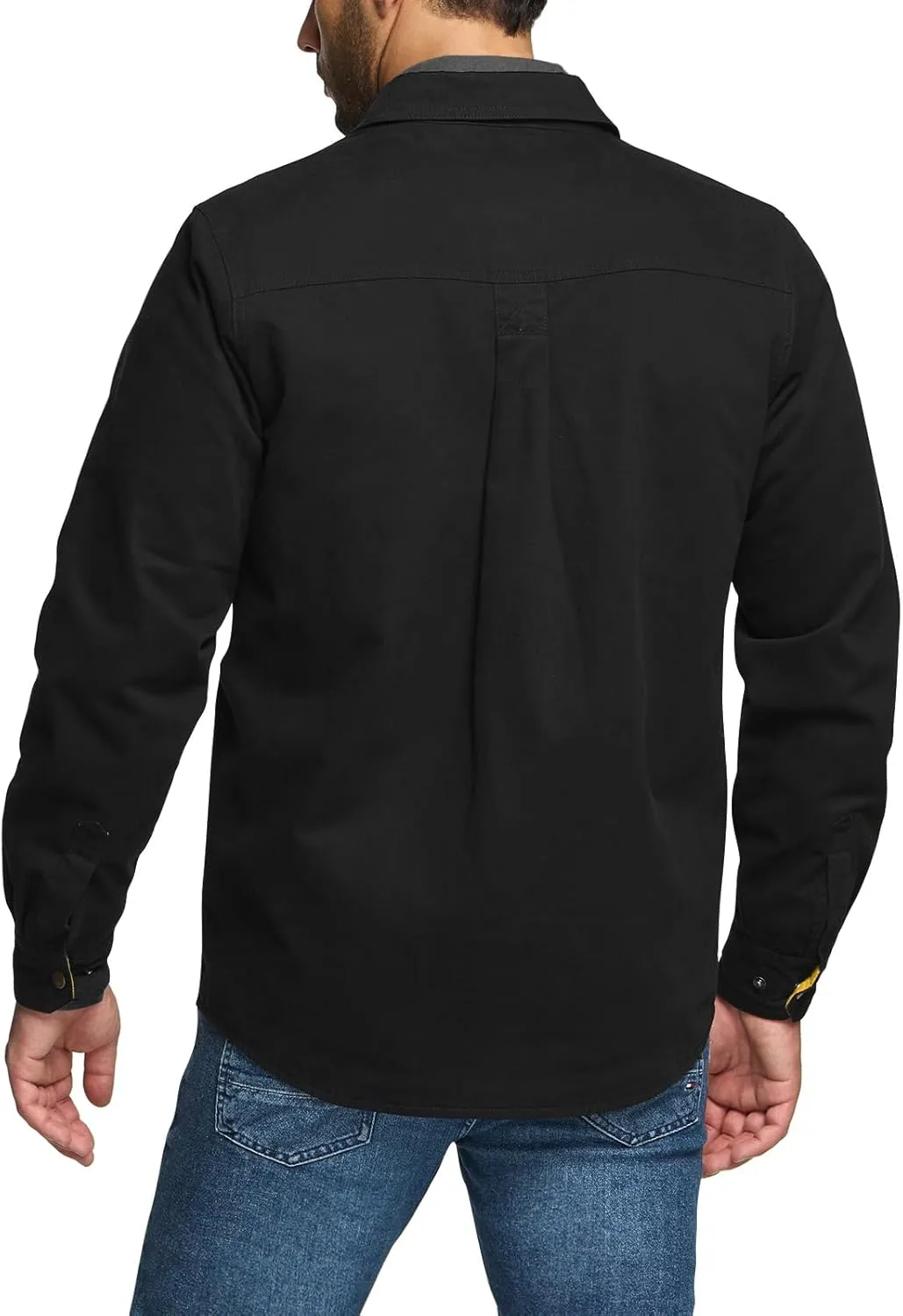 CQR Men's Twill All Cotton Flannel Lined Shirt Jacket, Soft Brushed Outdoor Shirt Jacket