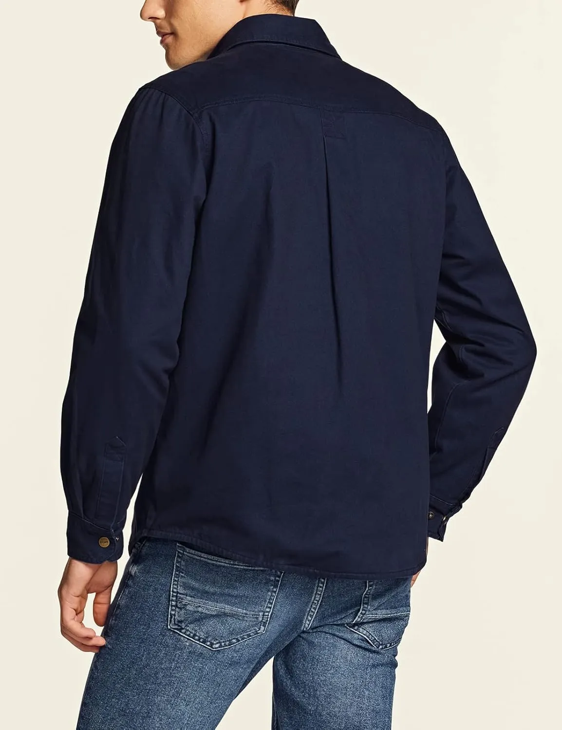 CQR Men's Twill All Cotton Flannel Lined Shirt Jacket, Soft Brushed Outdoor Shirt Jacket