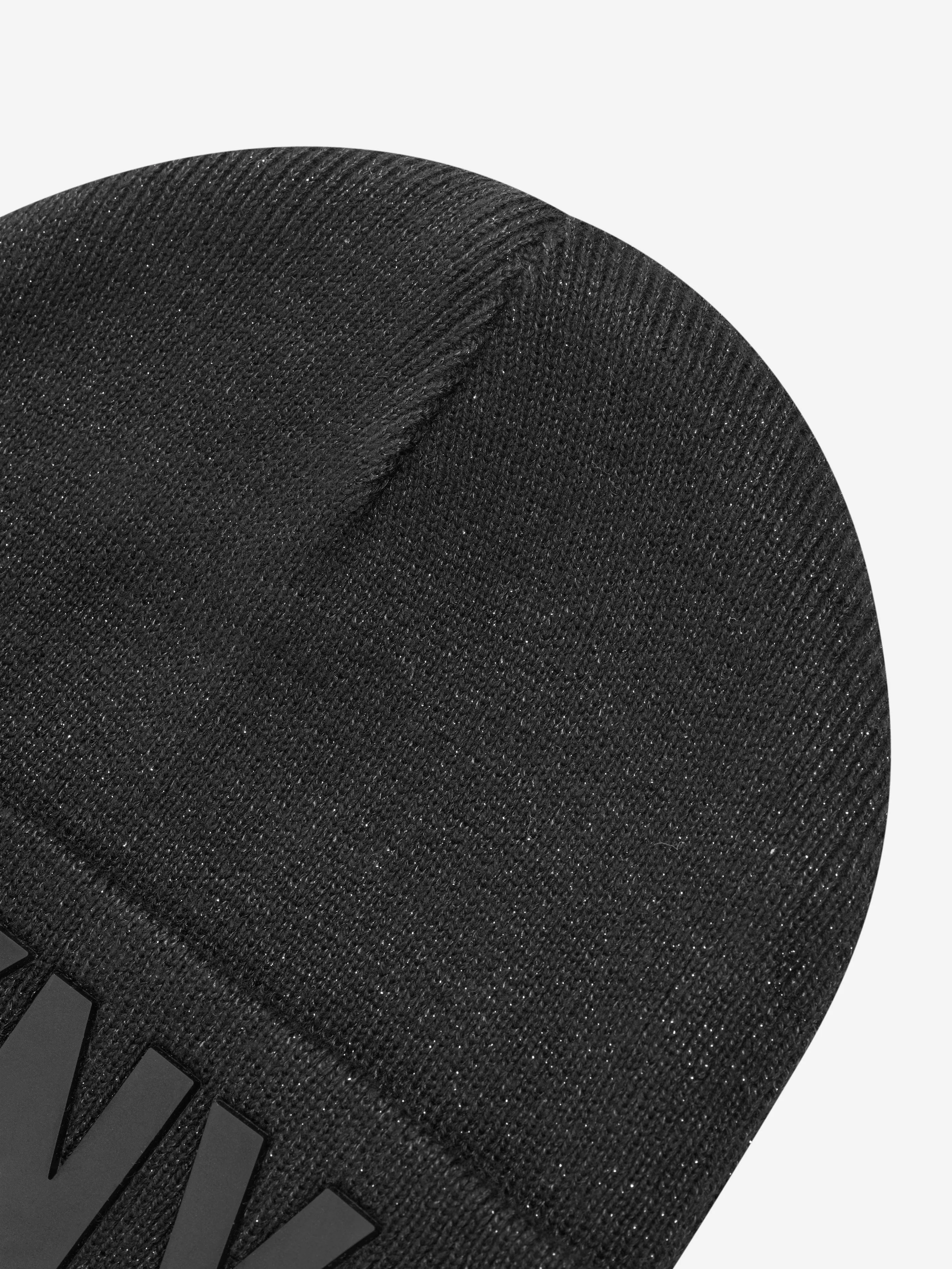 DKNY Girls Logo Beanie Hat in Black
