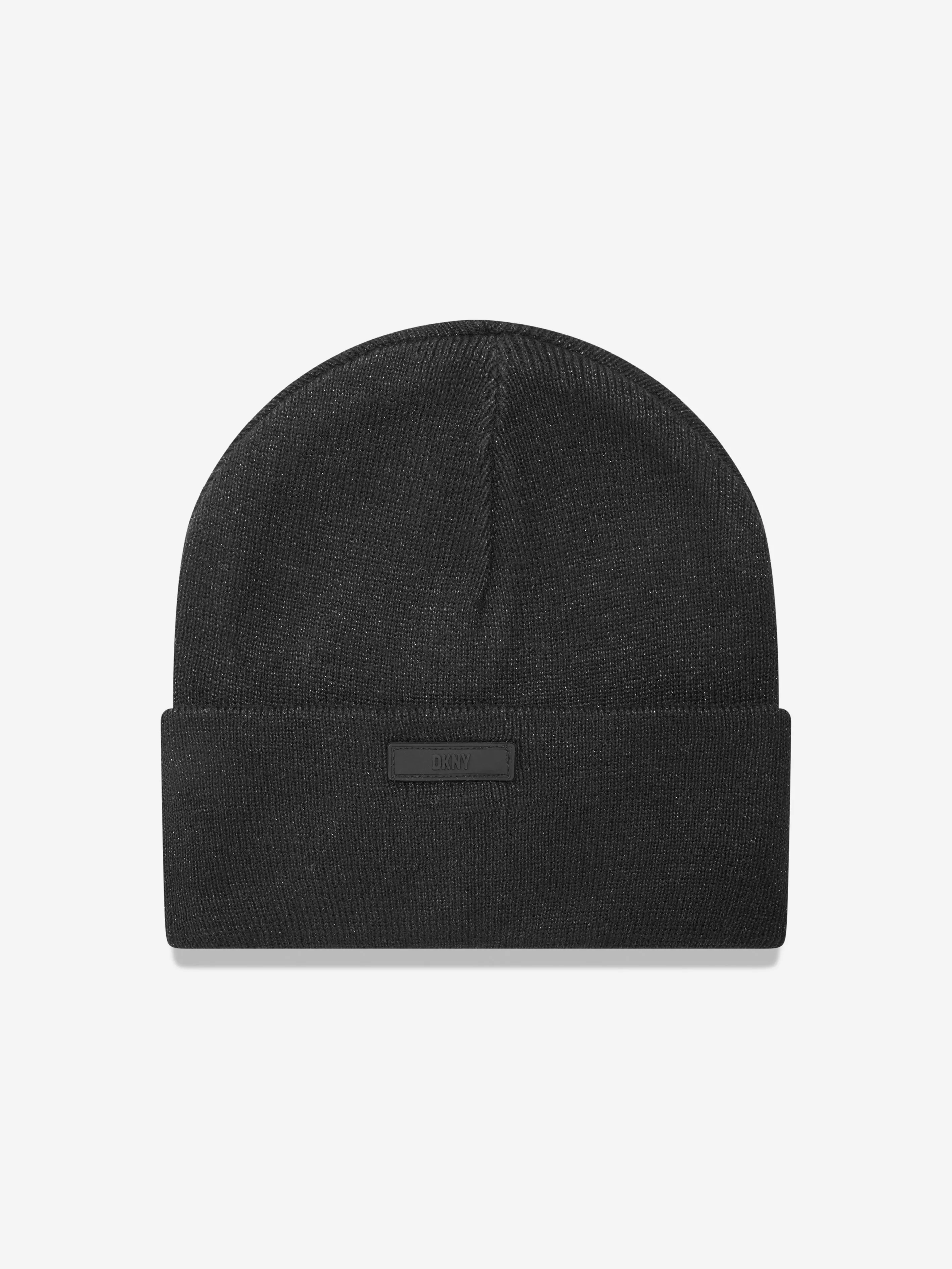DKNY Girls Logo Beanie Hat in Black
