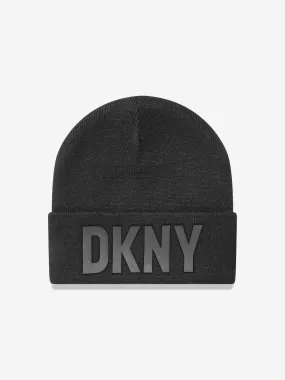 DKNY Girls Logo Beanie Hat in Black