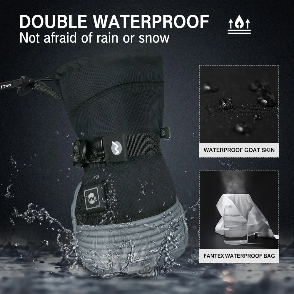 Explorer 4 Unisex Battery Heated Gloves Waterproof Touch Screen Skiing Snowboarding Hiking Gloves for Men Women