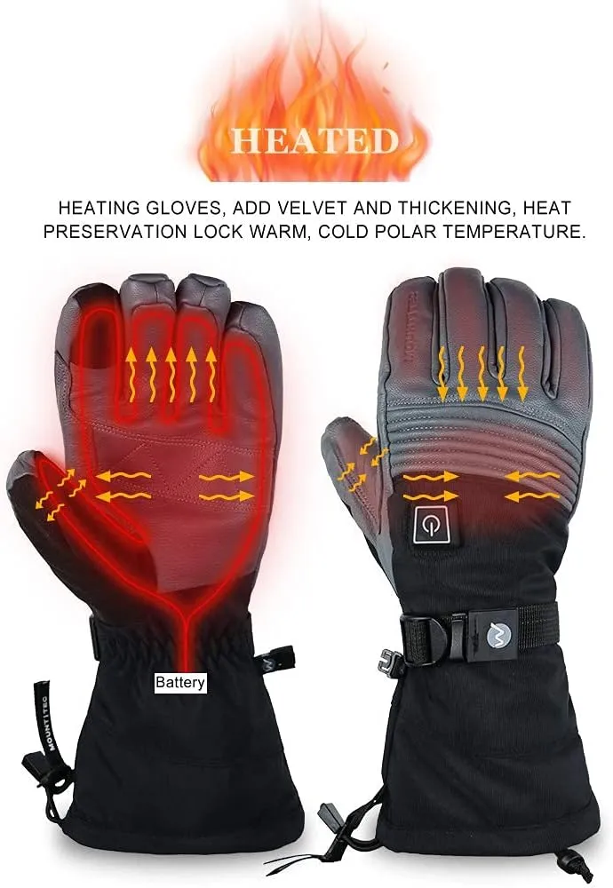 Explorer 4 Unisex Battery Heated Gloves Waterproof Touch Screen Skiing Snowboarding Hiking Gloves for Men Women