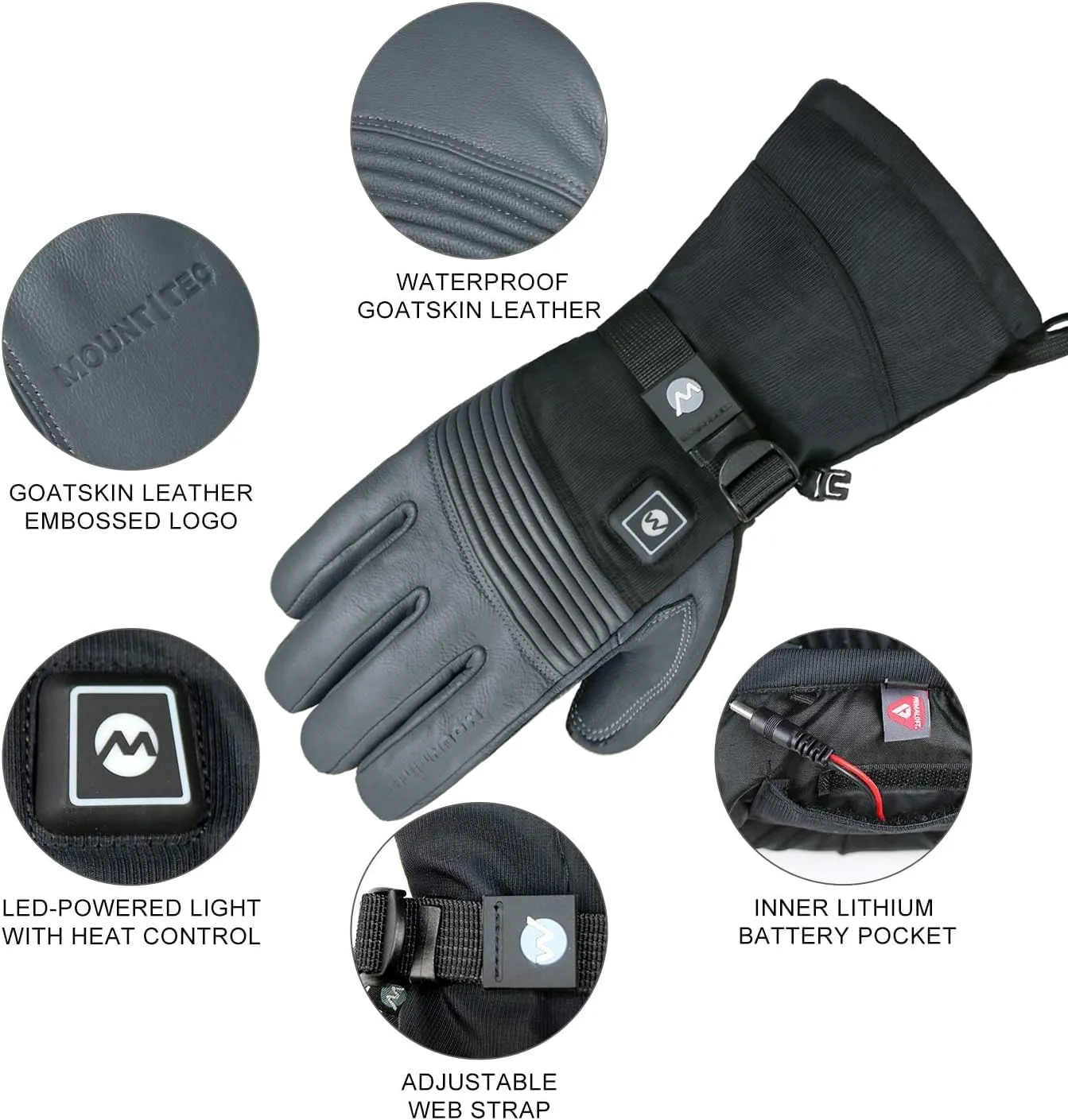 Explorer 4 Unisex Battery Heated Gloves Waterproof Touch Screen Skiing Snowboarding Hiking Gloves for Men Women