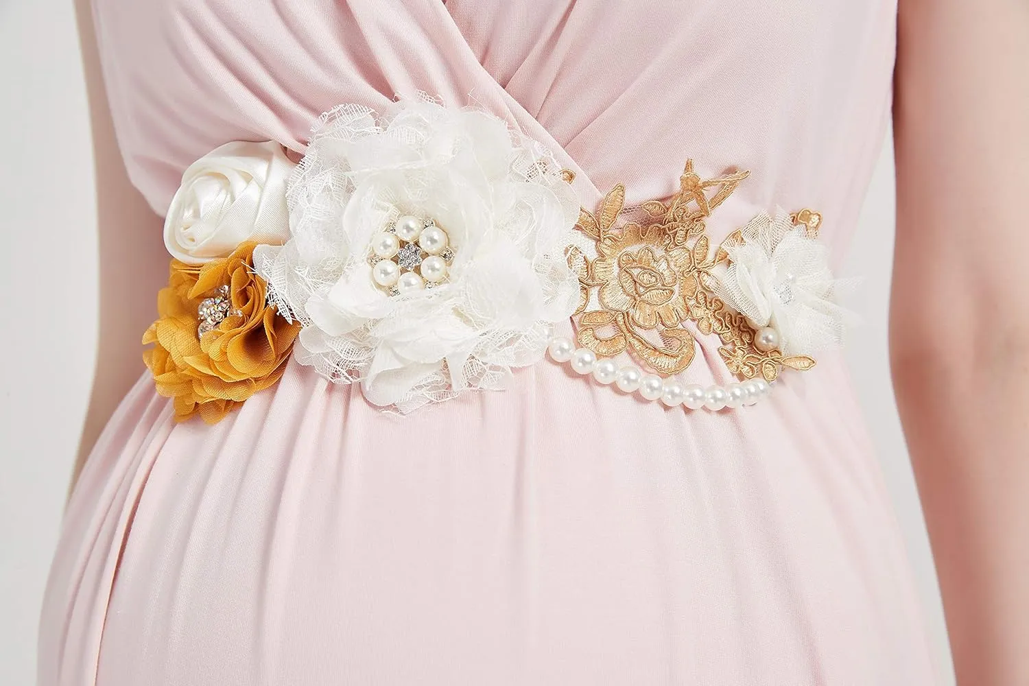 FANFAN Maternity Belt for Pregnant Wedding - Bridal Sash Belt Y01