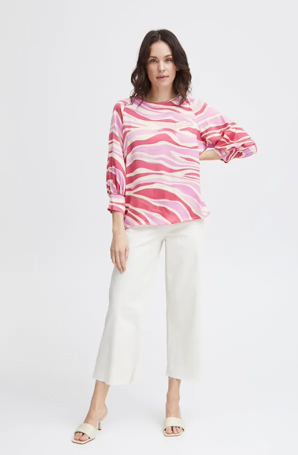 FRANSA<BR>
Zena Blouse<BR>
Pink<BR>