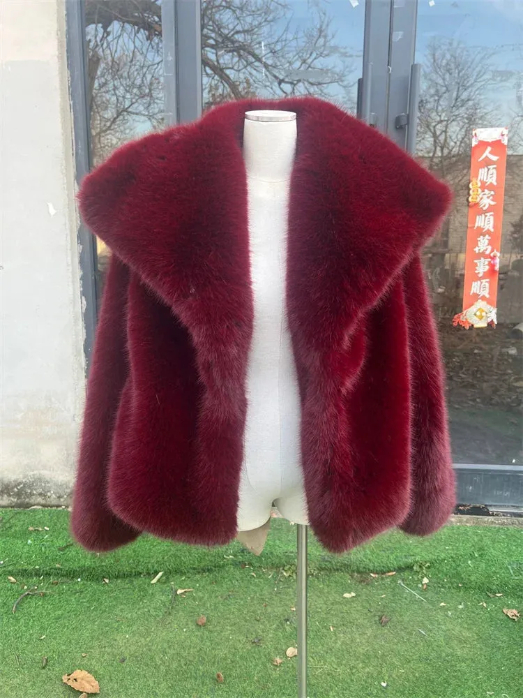Fur Feather Long Sleeve Tassel Lapel Coat