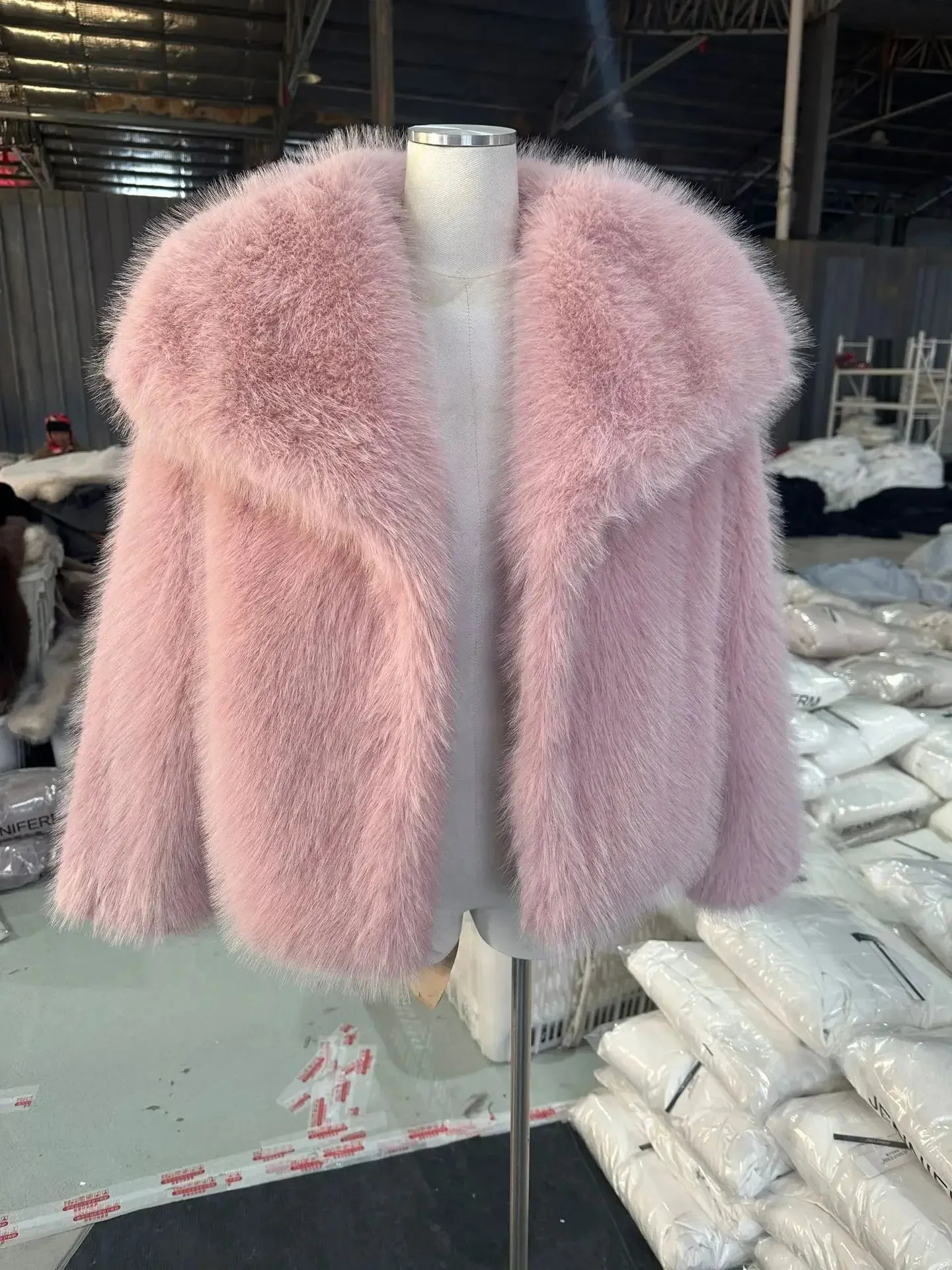 Fur Feather Long Sleeve Tassel Lapel Coat