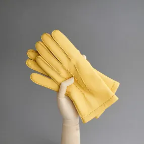 Gentlemen's Gloves from Yellow Deerskin Lined with Cashmere