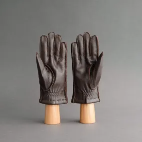 Gentlemen's Sporty Gloves from Dark Brown 2 Deerskin Lined with Cashmere