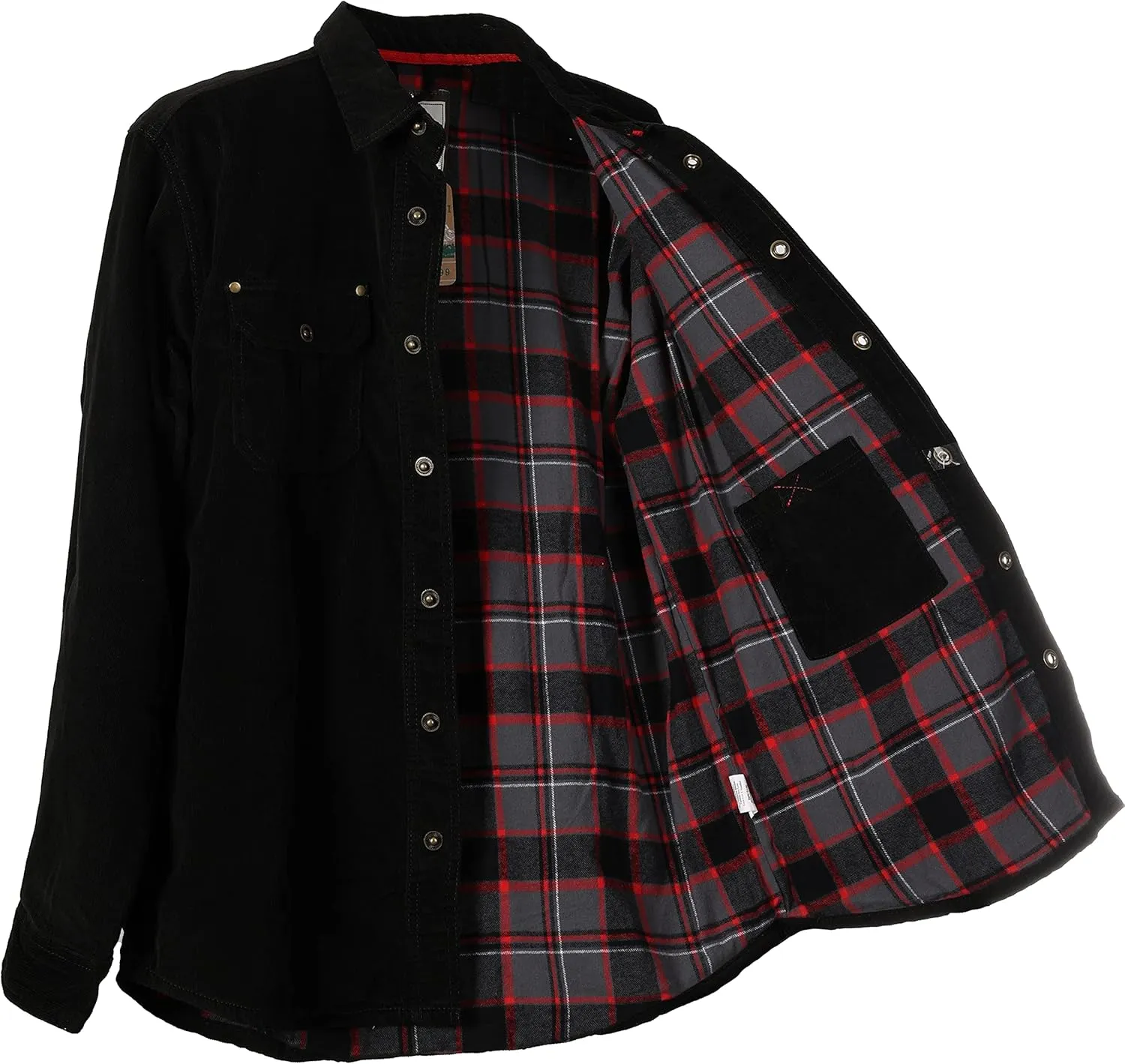 Gioberti Men's 100% Cotton Extremely Soft Corduroy Shirt Jacket with Flannel Lining