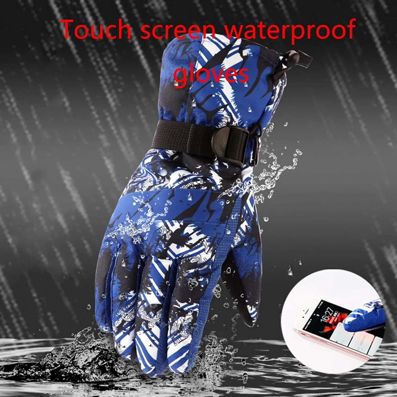 Gloves Winter Gloves Touch Screen,Light Rainproof Windproof Warm Non-Slip for Cycling Running Hiking (Size : XL)