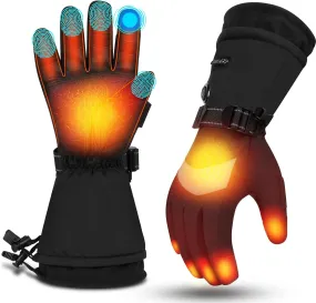 Heated Gloves for Men Women Rechargeable, 3000mAh Battery Up to 10 Hours, 3S Fast Heating, Full-Finger Warmth & 3 Heat Settings, Windrproof&Waterproof (Dark Grey, XXL)