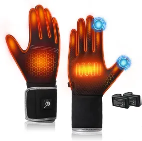 Heated Gloves Rechargeable Electric Battery - Breathable Heated Gloves Liners for Men Women,Winter Heated Thin Gloves Touchscreen Riding Skiing Snowboarding Hiking Cycling Hunting Hand Warmer