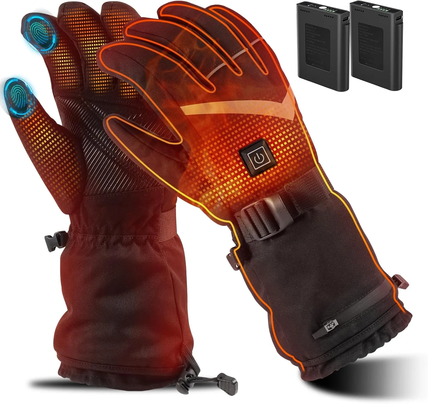 Heating Gloves for Men Women, Rechargeable Electric Heated Glove, Waterproof Ski Gloves for Motorcycle