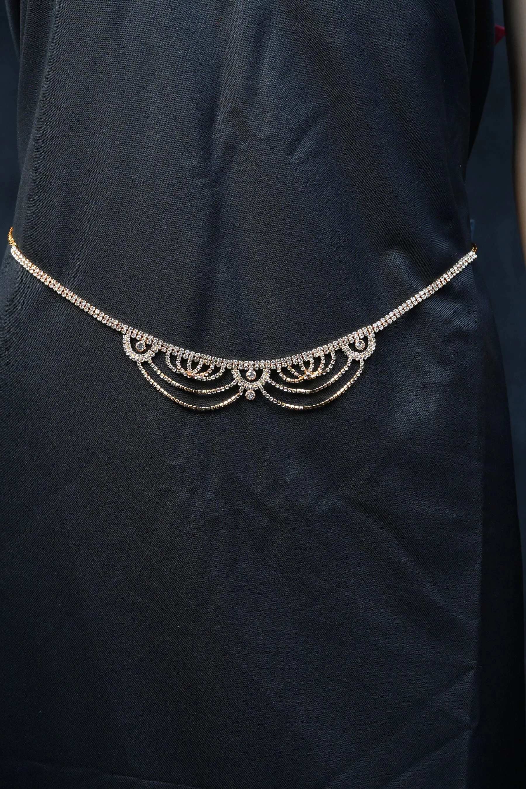 JCS Fashion's Elegant Jewelry Stone Hip Chain with Luminous Dangles