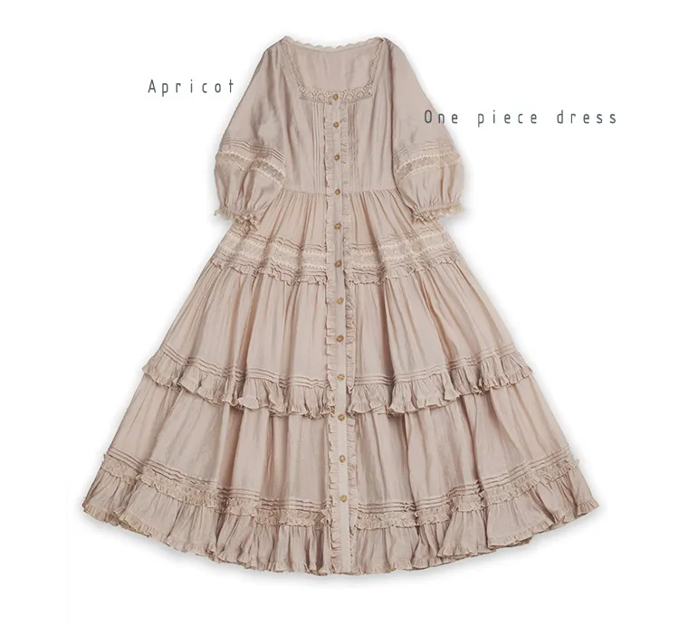 JS Lolita~Jenny and Mentha Tea~Elegant Lolita Square Neckline OP Dress