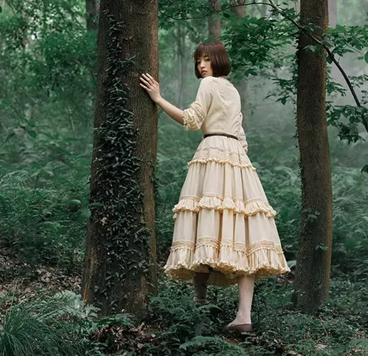 JS Lolita~Jenny and Mentha Tea~Elegant Lolita Square Neckline OP Dress