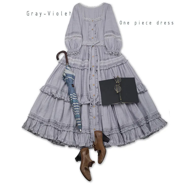 JS Lolita~Jenny and Mentha Tea~Elegant Lolita Square Neckline OP Dress