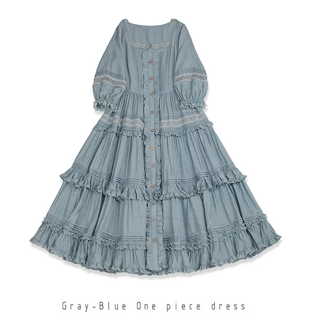JS Lolita~Jenny and Mentha Tea~Elegant Lolita Square Neckline OP Dress