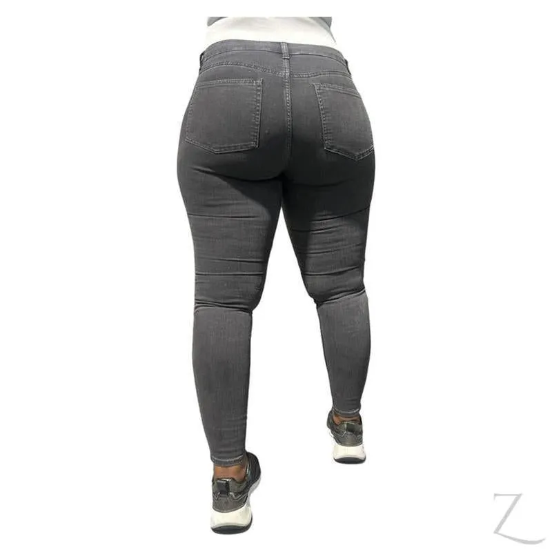 Ladies High Rise Super Skinny Strong Stretchy Denim Jeans | Plain | "Futhi"