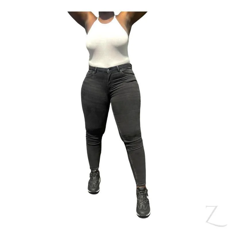 Ladies High Rise Super Skinny Strong Stretchy Denim Jeans | Plain | "Futhi"