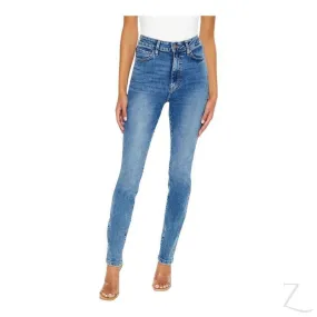 Ladies High Rise Super Stretchy Super Skinny Strong Denim Jeans | Plain | "Fele"
