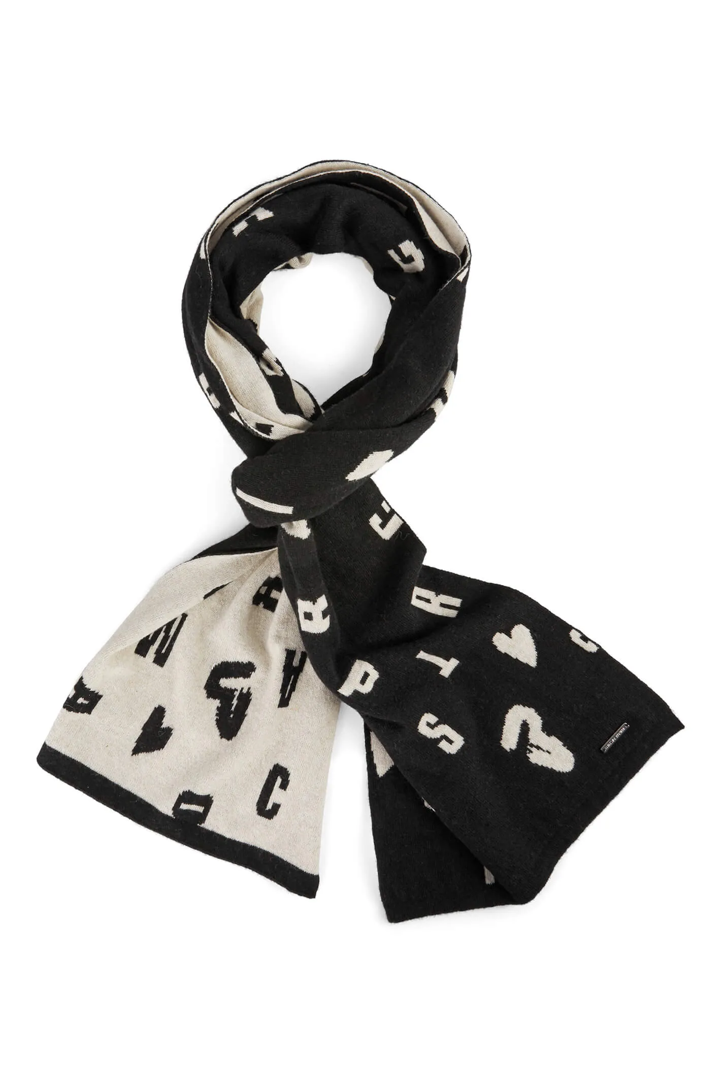 Marc Cain Sports VS B4.19 Z26 900 Black Reversible "Rethink Together” Scarf