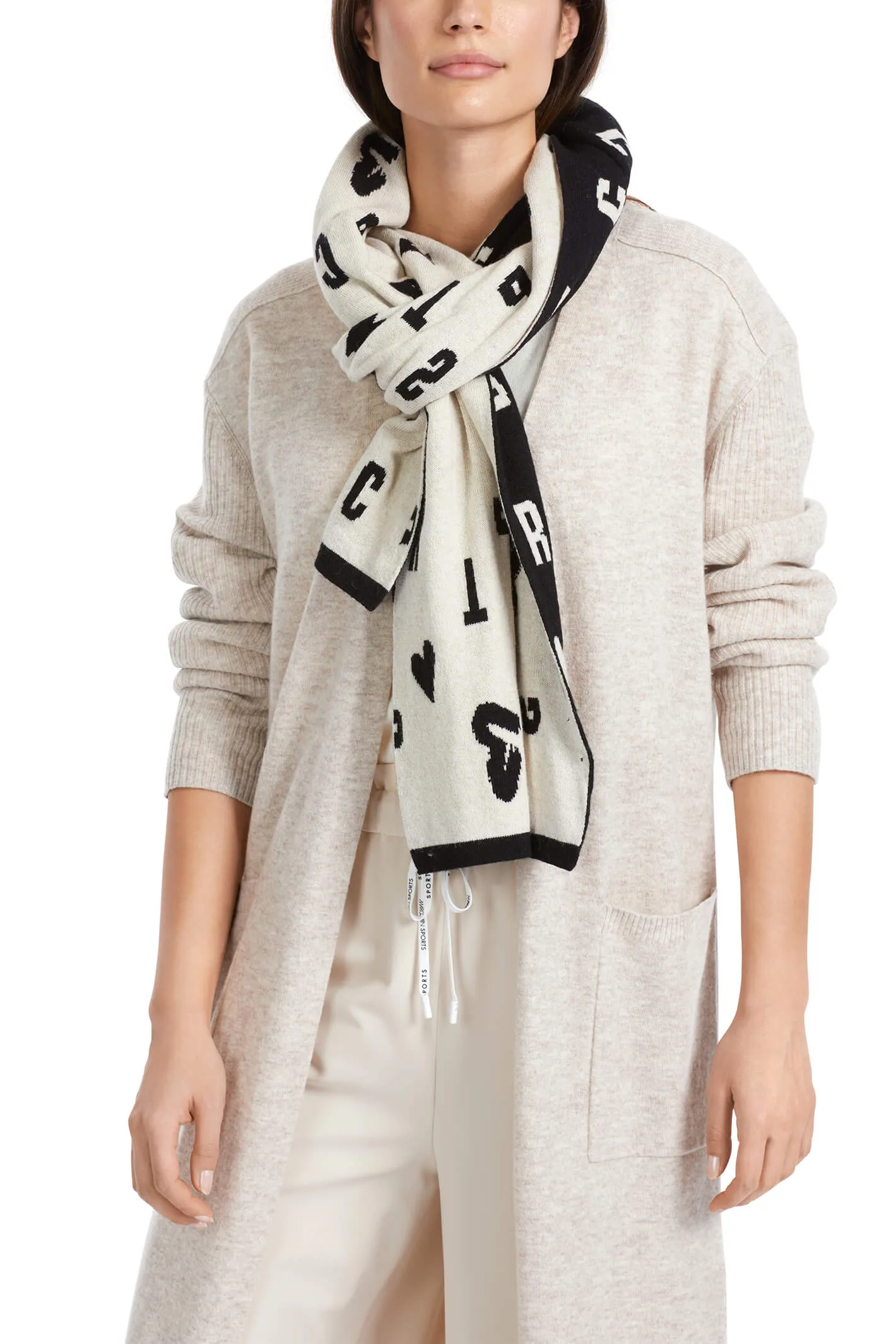 Marc Cain Sports VS B4.19 Z26 900 Black Reversible "Rethink Together” Scarf