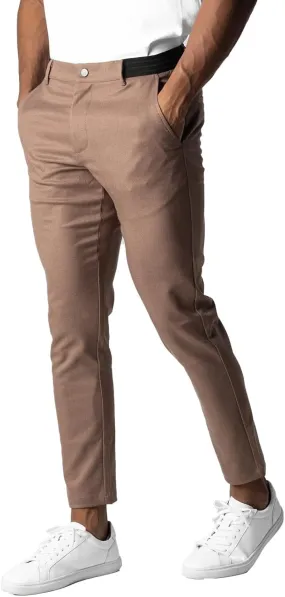 Men's Casual Stretch Pants Slim Fit Breathable Trouser Straight Legs Solid Color Pants Business Simple Comfy Trousers