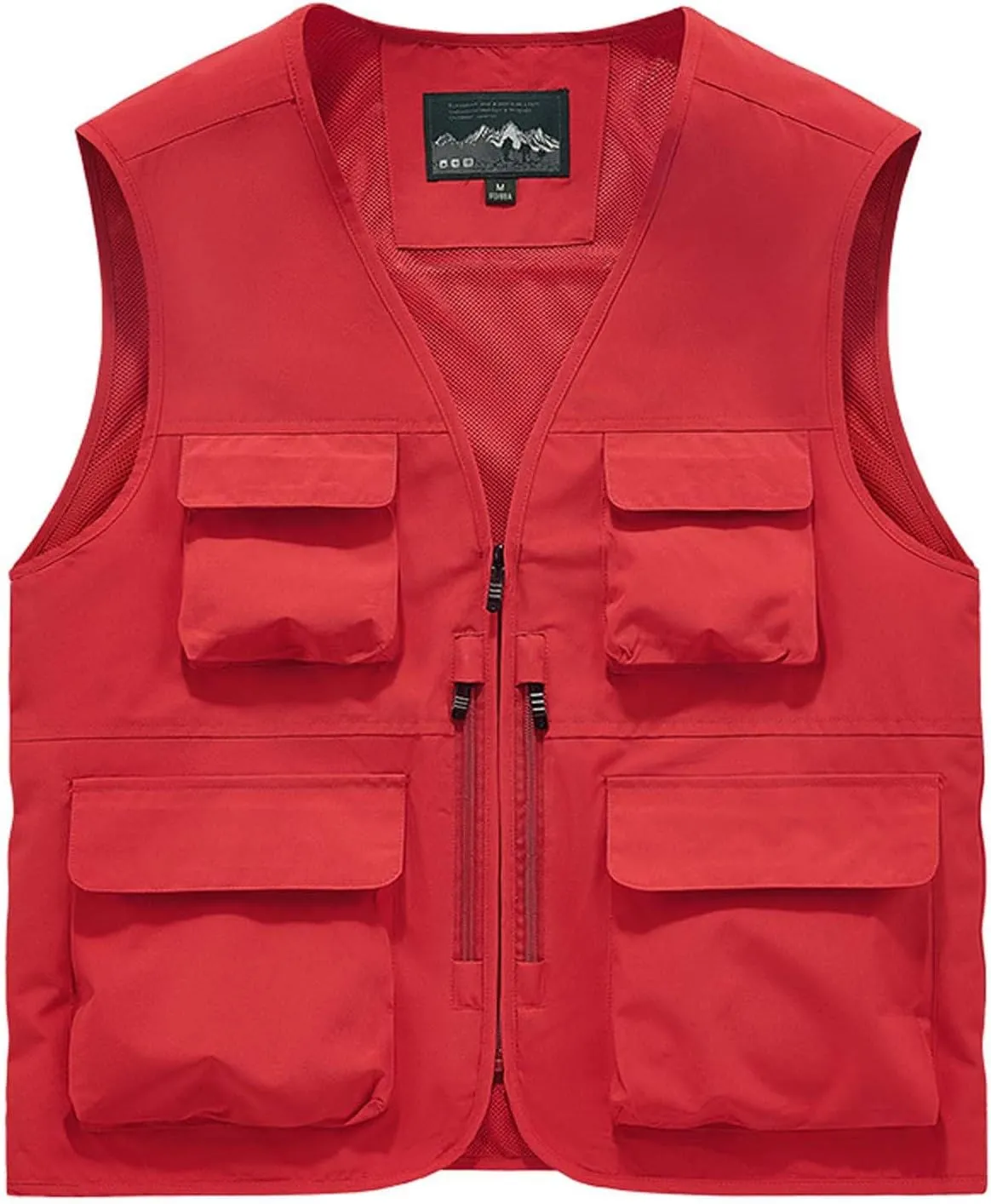 Mens Outdoor Work Safari Fishing Vest Casual Lightweight Zip Up Travel Cargo Vest Sleeveless Quick Dry Utility Jacket